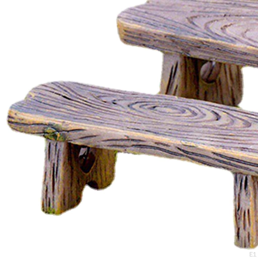 Simulation Mini Bench Furniture Fairy Garden Miniature 2Pack for 1/12 Dollhouse Room