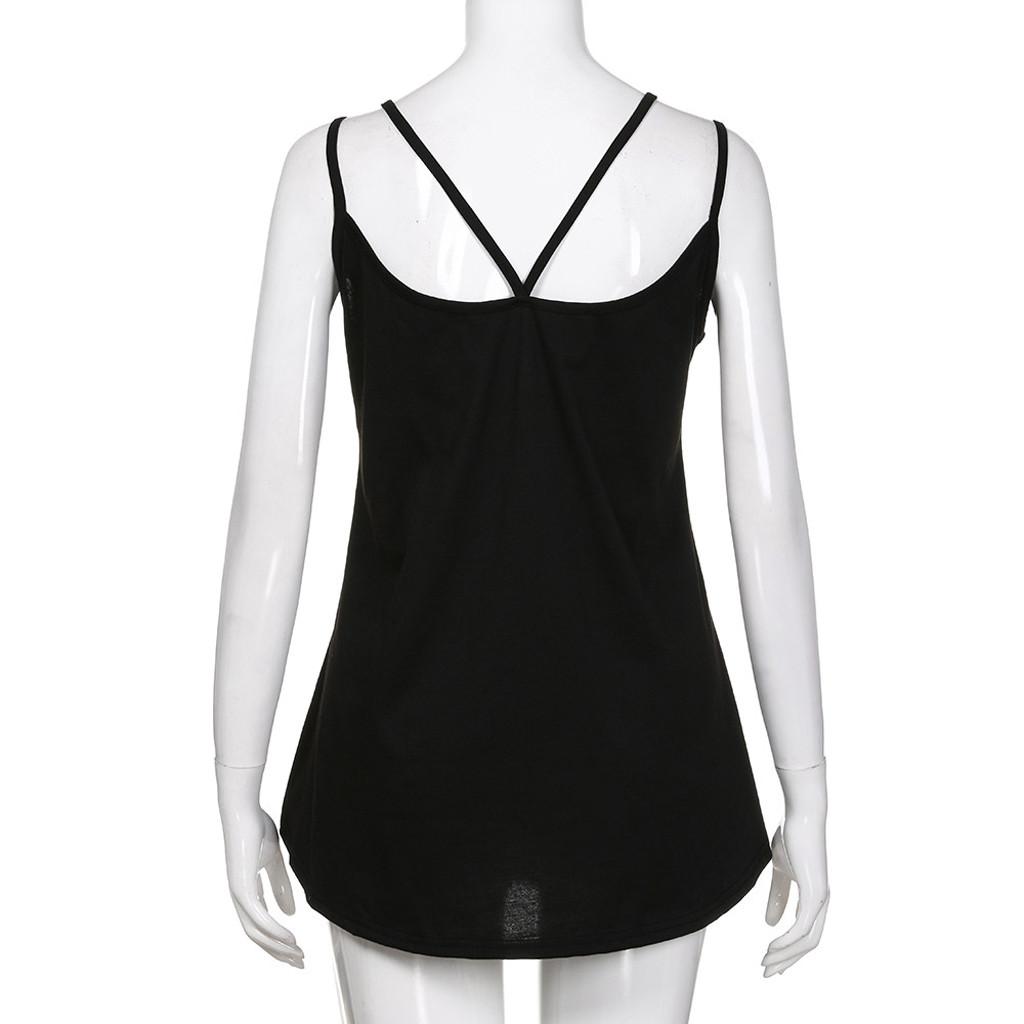 Women Casual V Neck Sleeveless Backless Blouse Tank Tops Clothes