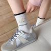 Cotton Cat Socks: Women's Mid-Calf, Spring/Autumn, Japanese & Korean Preppy Styles, Flocked Pile, Long Socks.