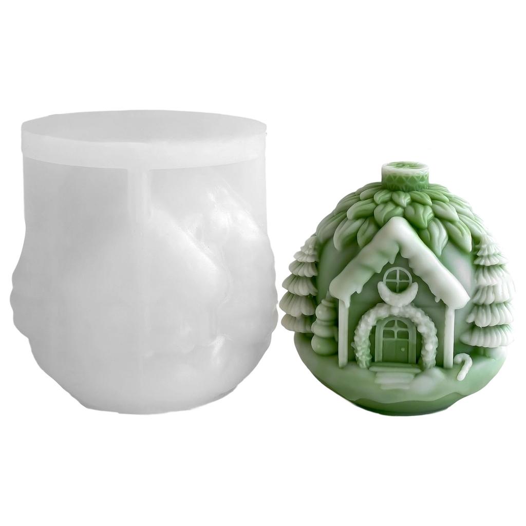 Christmas House Candle Mould Silicone Molds Ornament Molds Castings Molds Handmade Plasters Molds Craft Supplies