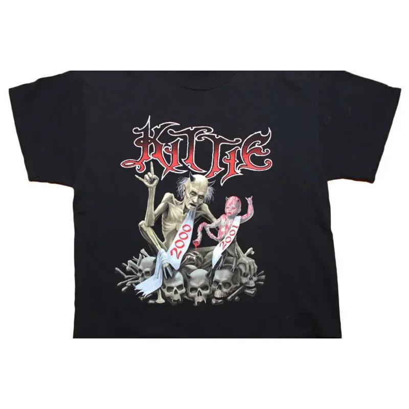 Vintage 2000 2001 Kittie Band Cotton Black Full Size Unisex Shirt Unisex T-Shirt