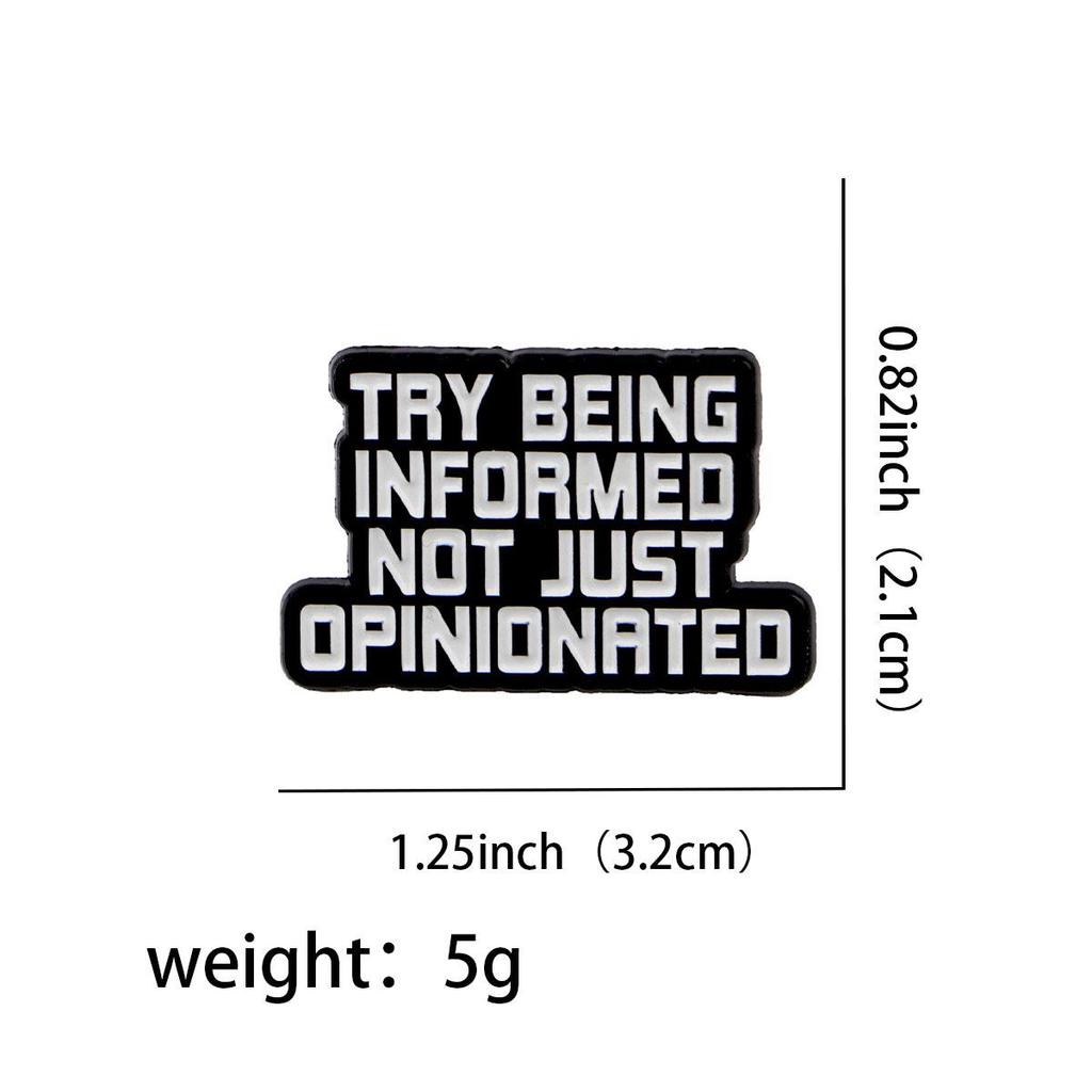 Motivational Cartoon Medal: Creative Metal Brooch with English Lettering for Clothing Accessories
