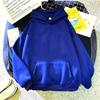Womens Oversized Hooded Sweatshirt Plain Color Casual Long Sleeve Pullover Lightweight Comfortable