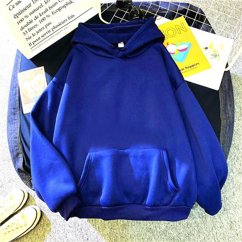 Womens Oversized Hooded Sweatshirt Plain Color Casual Long Sleeve Pullover Lightweight Comfortable