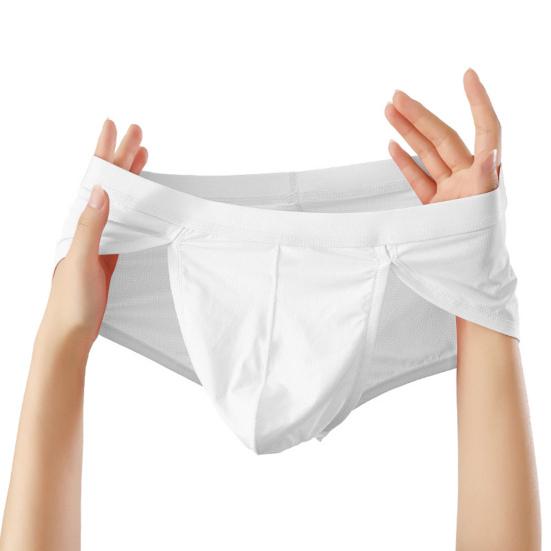 Men Briefs High Elasticity Fit Tight Cut Solid Color Panties Breathable Smooth Wiring Low Waist Underwear Daily Wear