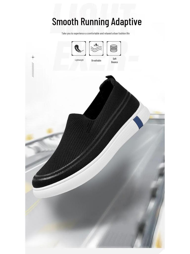 Men's Summer Fly-knit Breathable Slip-on Dad Shoes - Korean Style Casual & Comfortable