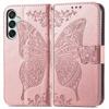 Flip Case for Samsung Galaxy M15 5G, Butterfly, Rose Gold