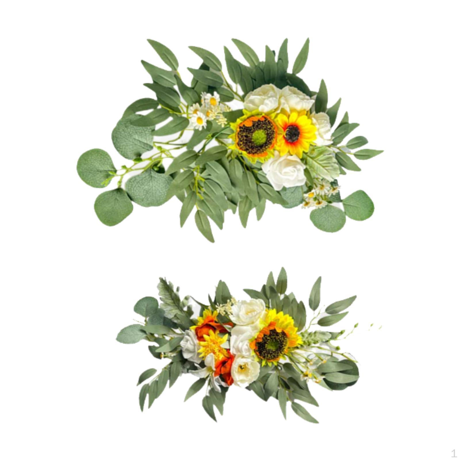 

2x Свадебная Арка Цветы Угол Ручной Работы Зеленые Листья Искусственная Приветственная Надпись