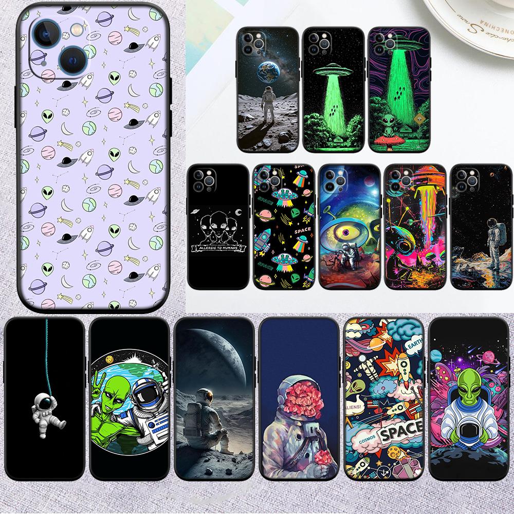 Astronaut Space Alien UFO New High-End Cover Phone Case for iPhone SE XS XR 17 16E 12 11 Pro Max Mini Air