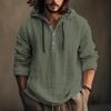 Camicie in cotone e lino da uomo con cappuccio sottile felpa con cappuccio primavera autunno pullover a maniche lunghe solido bianco blu abbigliamento casual quotidiano