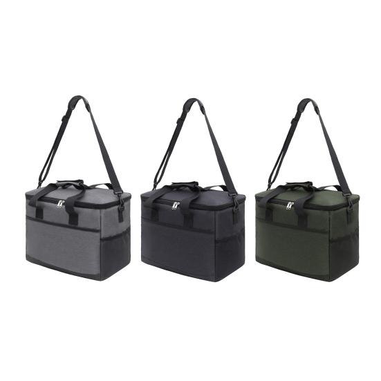 Picknickväska Isolerad Matsäck med Högdensitetsisolering Stor Kapacitet Dubbla Fack Avtagbar Axelrem Vattentät