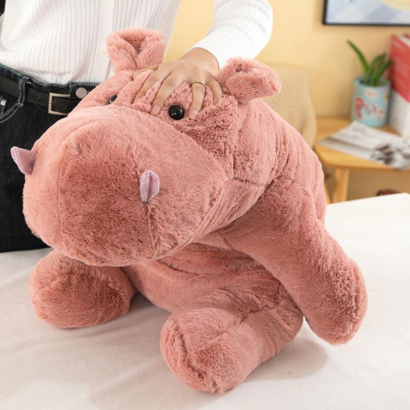 New hippo throw pillow doll plush toy bed to sleep with soothing doll children rag doll girl