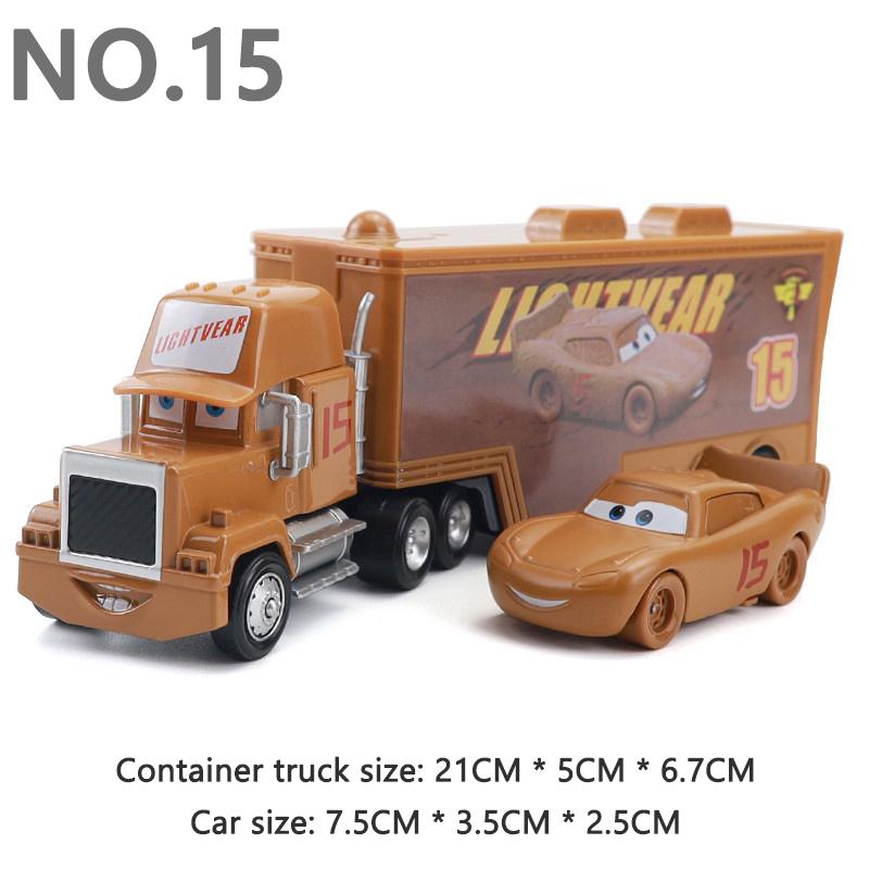 Pixar Cars Truck Sage VanDerSpin Model Car 1/55 Die Casting Container Trucks Racing Toys Children's Birthday Gifts Collectibles
