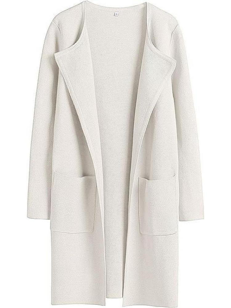 Women American Style Casual Lapel Coat Woolen European