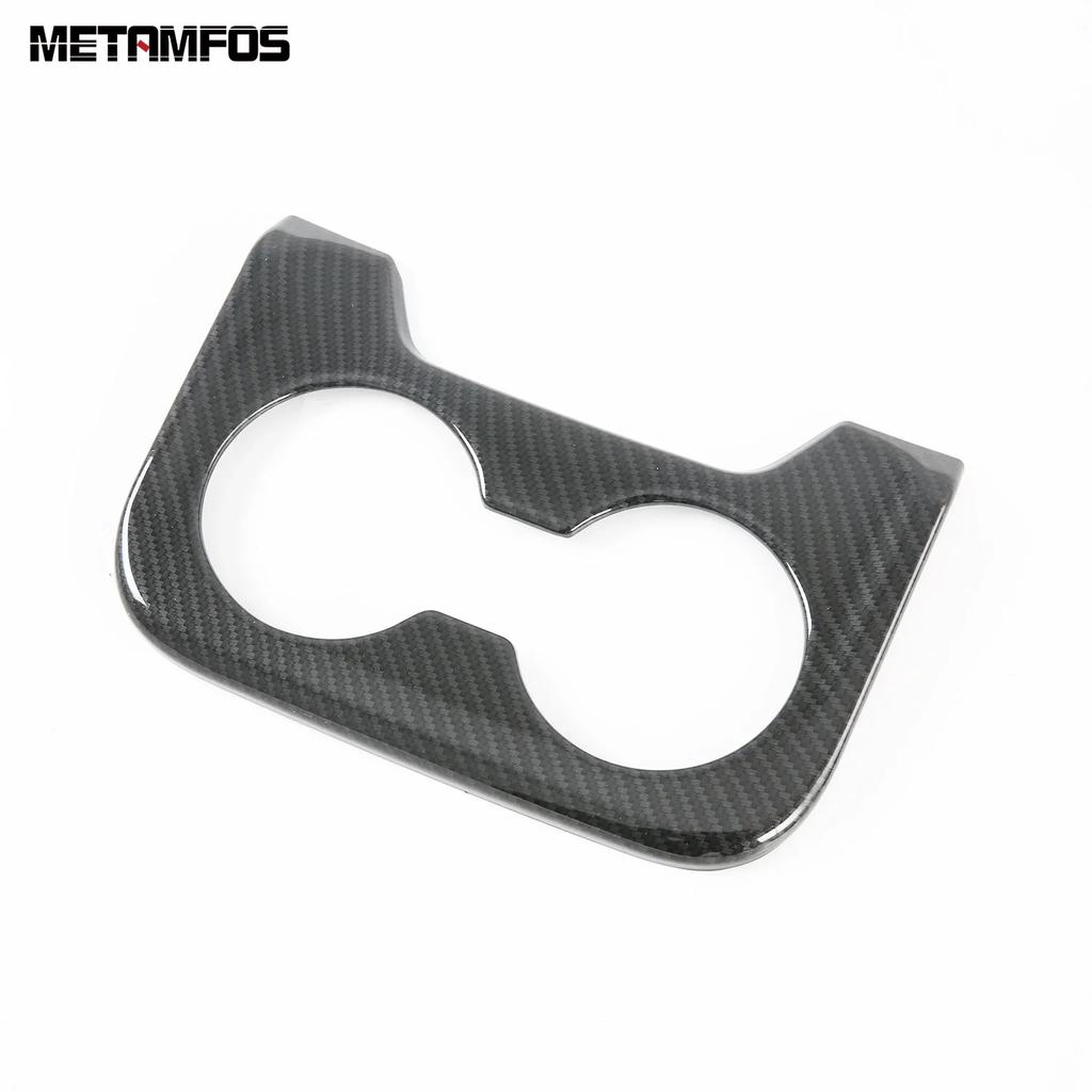 For Mazda CX-8 CX8 2017- 2024 Carbon Fiber Front Rear Water Cup Holder Panel Cover Trim Interior Accessories Car Styling