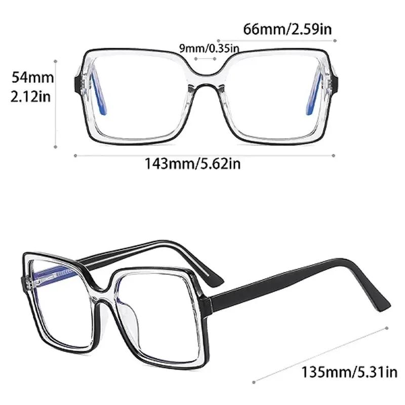 New Oversized Square Eyeglasses Trendy Blue Light Blocking Spectacles Ins Stylish Brand Designer Computer Eyewear