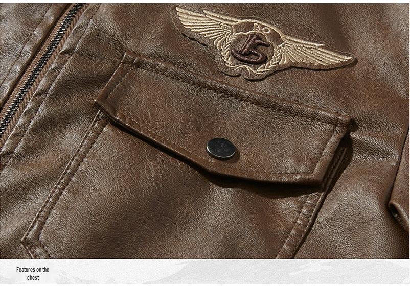 Men's European-American Winter PU Leather Jacket - Velvet Lined, Slim Fit, Lapel Style Outerwear.