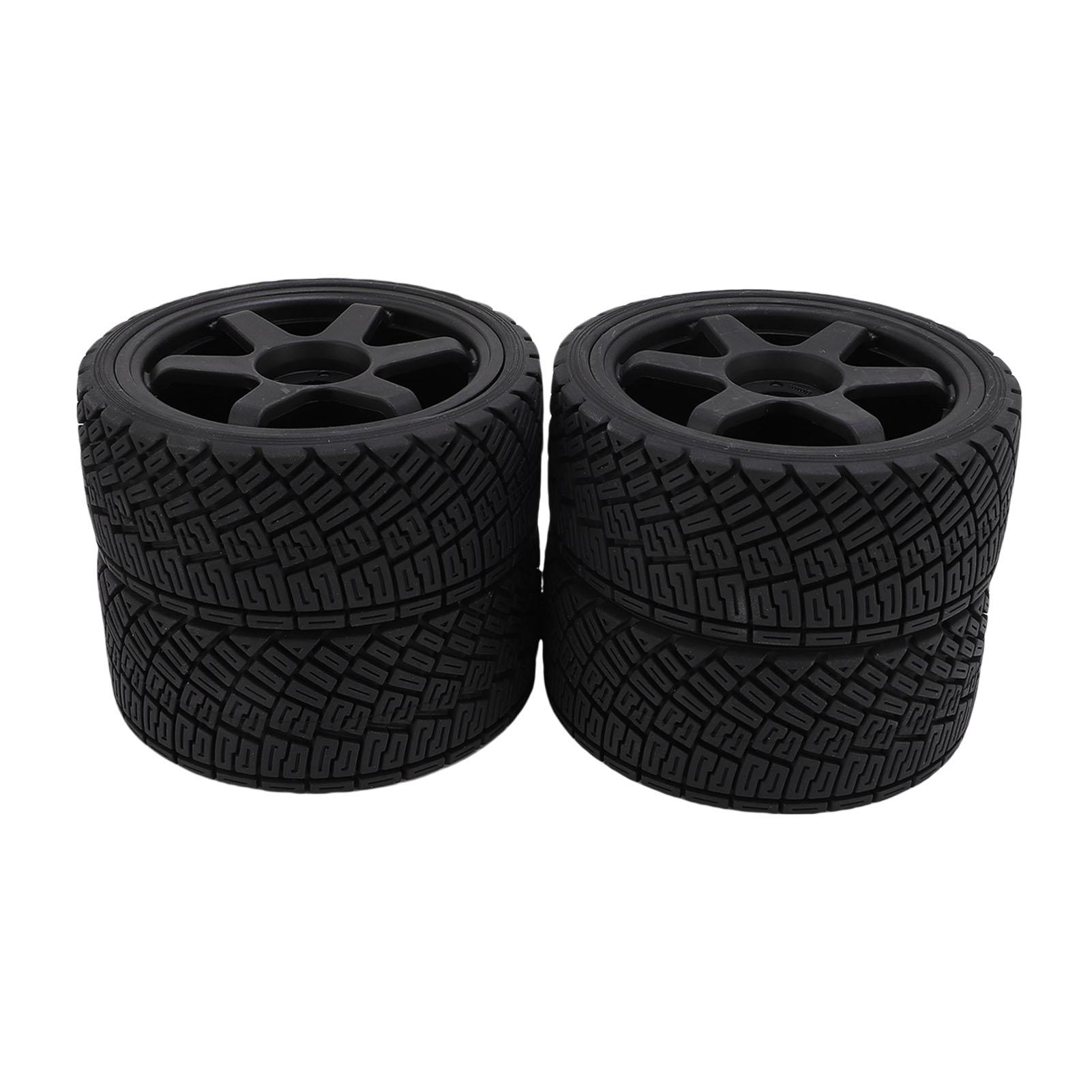 

4pcs 1 7 1 8 RC Rally Car Tires Wheel Rims Sturdy Plastic Fashionable 17mm RC Rally Racing Tyres Replacement for ARRMA Black чорний