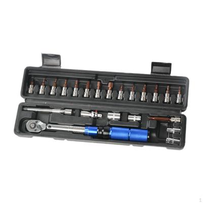 22x 1/4inch Torques Wrench Kit Sturdy Ergonomic Handle 2-24 Nm Adjustable Hand Spanner Set for DIY