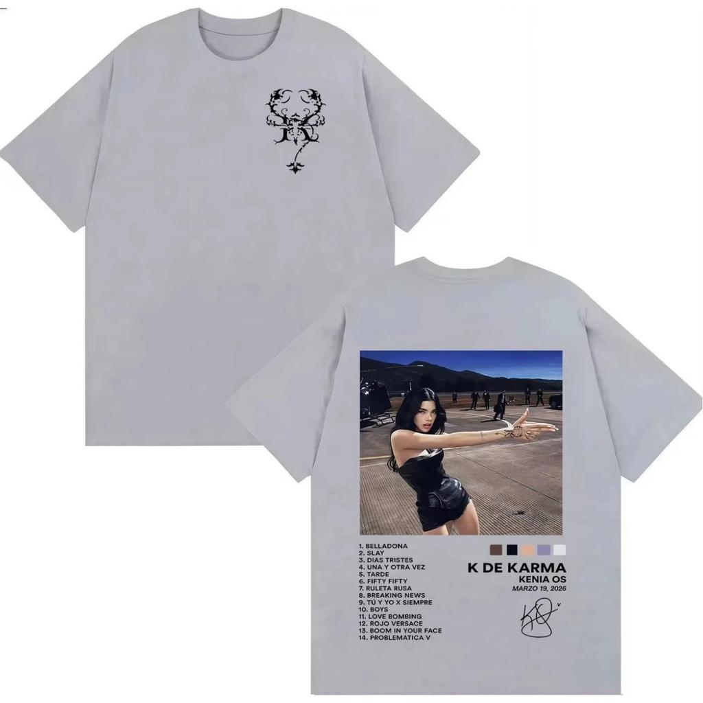 2026 Hot Singer Kenia Os Casual Style Tshrit Mens Women Trendy Music Comfort High Quality Summer Pure Cotton T-Shrit Streetwear