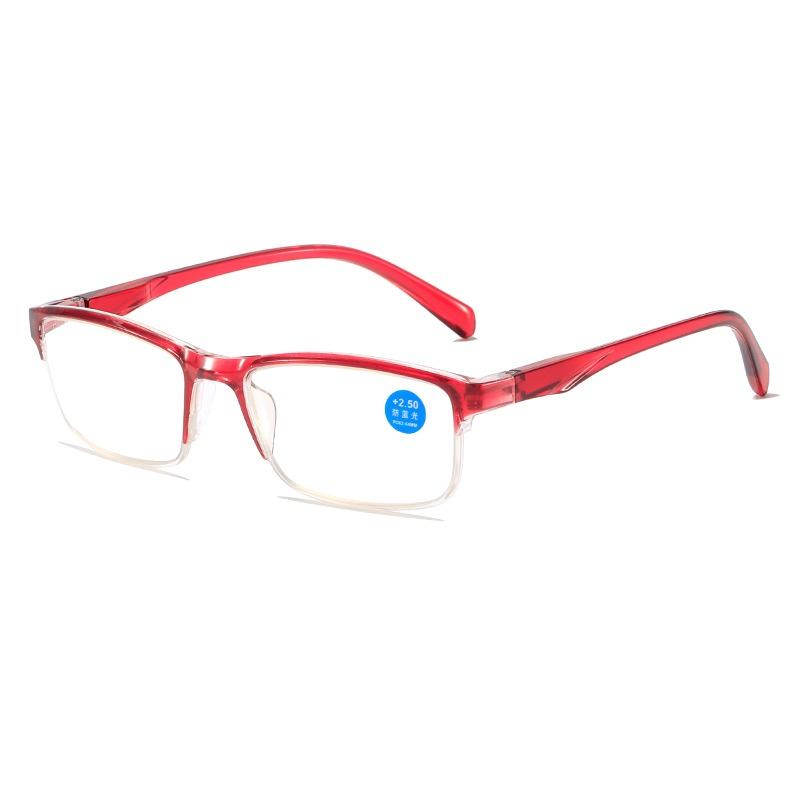 

Очки для чтения с полуоправой для мужчин, квадратные, анти-синий свет, очки для пресбиопии, ультралегкие женские очки для дальнозоркости, компьютерные очки для чтения +1,0 +1,5 +2,0 +3.0 красный