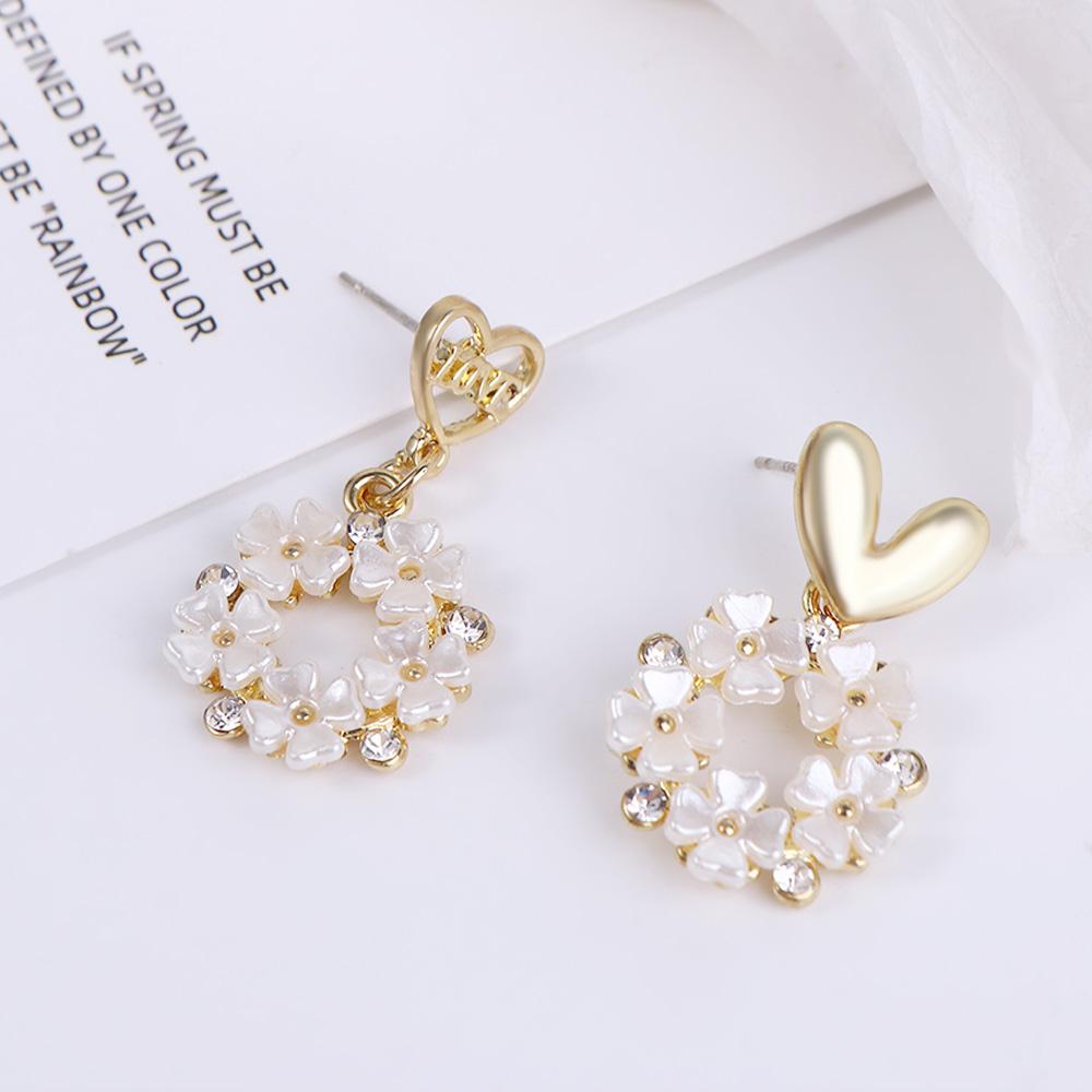 

Серьги-гвоздики в форме сердца с сердцем и цветком, серьги с надписью «Любовь», асимметричные серьги, свадебные украшения