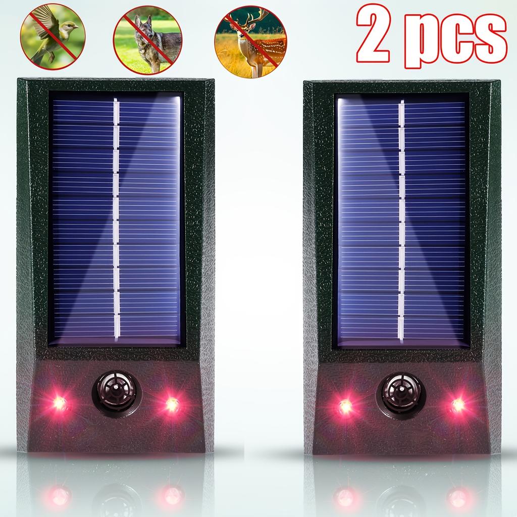 Solar Powered Ultrasonic Destroyer with Motion Sensor and Flash, Suitable for Repelling Dogs, Cats, Birds, Squirrels, Raccoons, Skunks, Mice, Moles