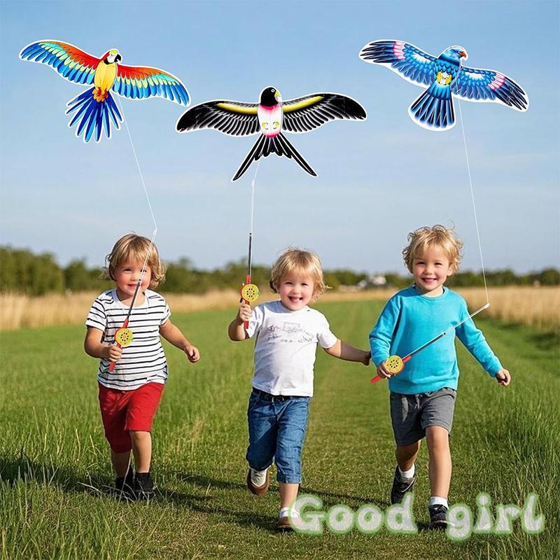 Sale Children Kite Toy Eagle Foldable Mini Plastic Toys Kite Hand Brake Fishing Rod Butterflies For Kids Outdoor Toy For Fun