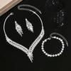 Sparkling Tassel Drop Earrings Statement Necklace Jewelry Set