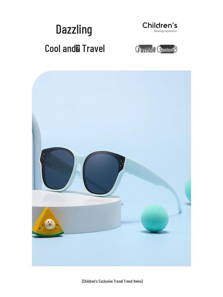 Dziecięce spolaryzowane okulary przeciwsłoneczne nakładane na okulary korekcyjne - Wiatrochronna ochrona oczu dla nastolatków