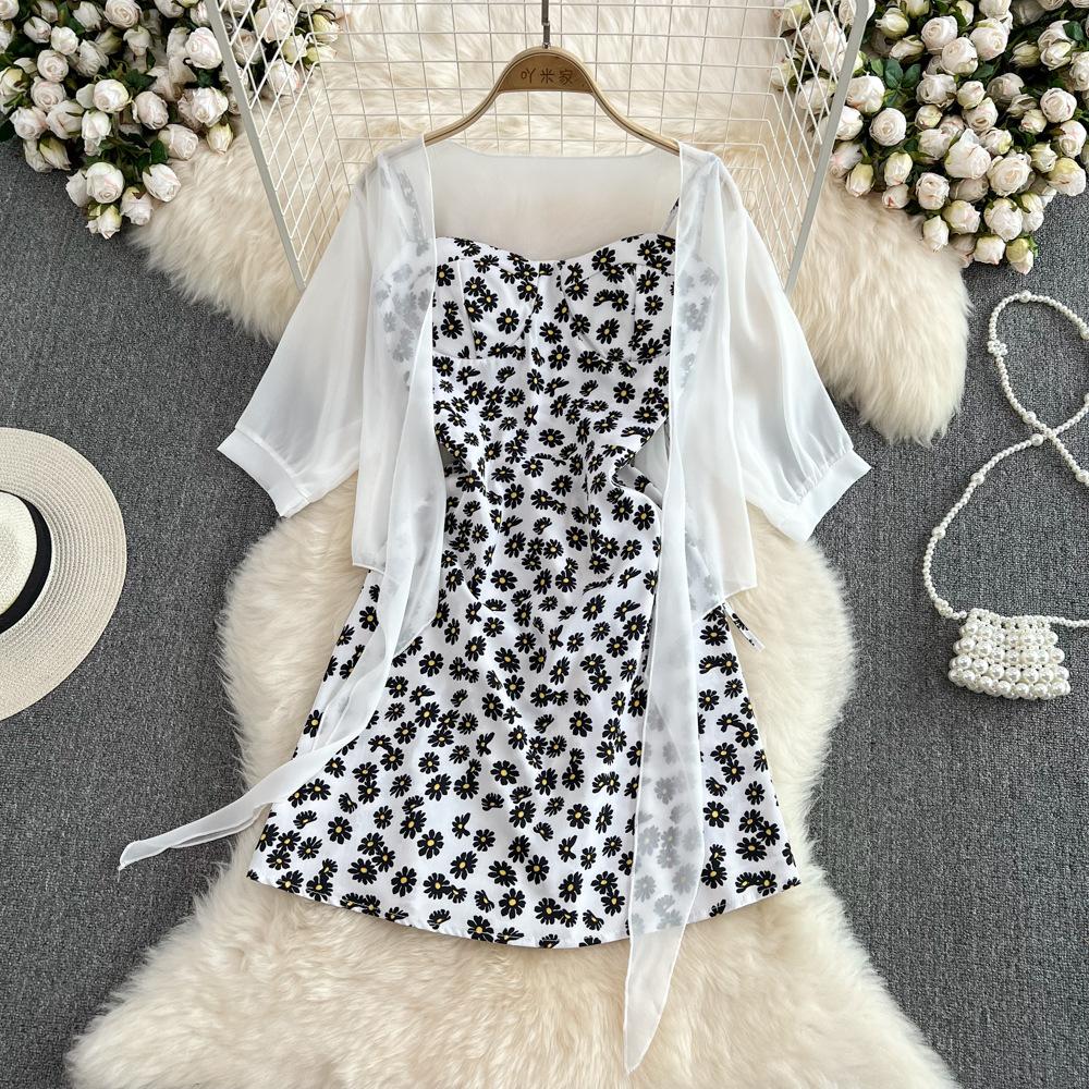 Women's Summer Floral Halter Dress Office Casual Dress