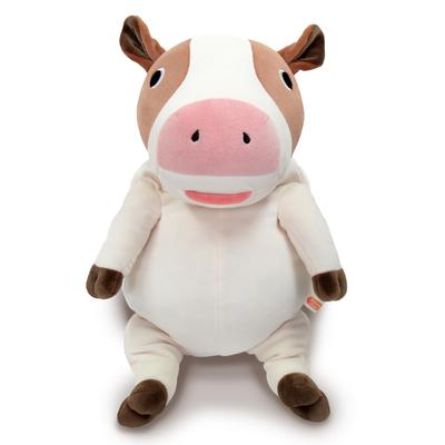 Shinada Global Mochi Series Mochiushi Cow, Brown, Large, 22 X 22 X 30 Cm, Plush Animal Cow Plush Toy MOCO-0350R