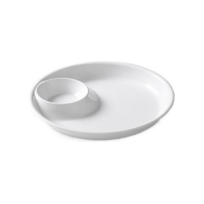 Melamin Serviertablett Imitation Porzellan Weiß Vorspeisenplatten Sturzsicher Geteilte Snack Servierplatte Dessert