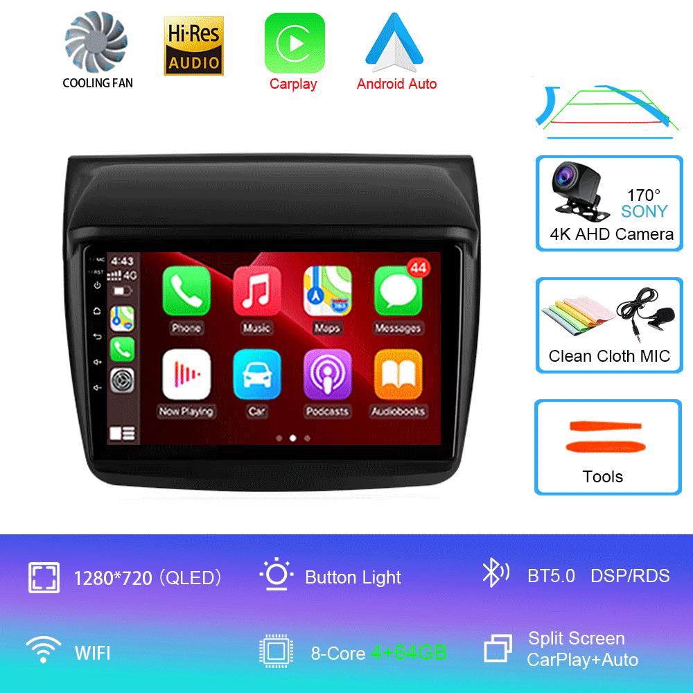 Car Radio Android 14 Carplay For Mitsubishi Pajero Sport 2 L200 Triton 2008 - 2016 Navigation Multimedia Player Stereo WiFi+4G