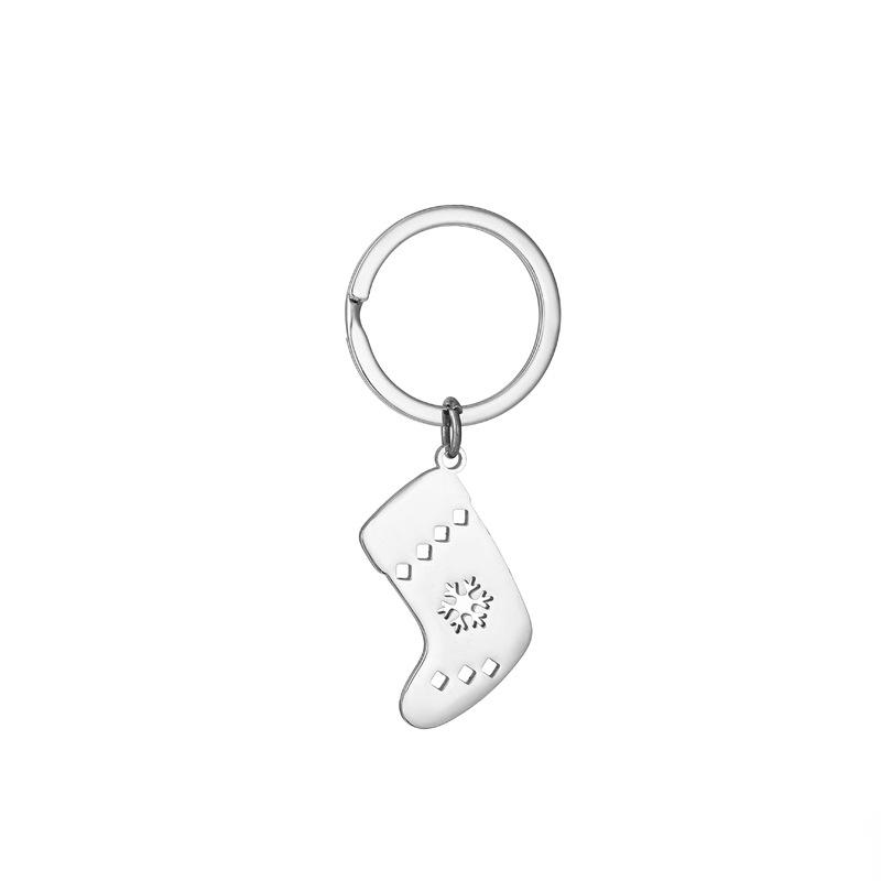 Gold Silver Black White Splicing Cat Stainless Steel Keychain Cute Cartoon Design Fashion Couple Pendant Practical Backpack Decoration