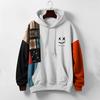 Fall Winter Men Hoodie Loose Long Sleeve Color Matching Big Patch Pocket Cartoon Pattern Retro Hooded Thick Warm Pullover Streetwear Men Top