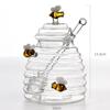New Arrival Fancy Design Borosilicate Tempered Glass Jars Honey Bottle with Dipper