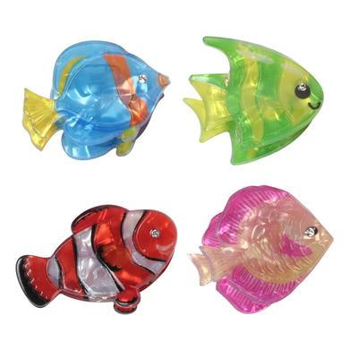 4PCS Fish Hair Claw Clips for Women Girls Nonslip Cute Colorful Mini  Acrylic Ocean Animals Hair Clips Summer Hair Accessories
