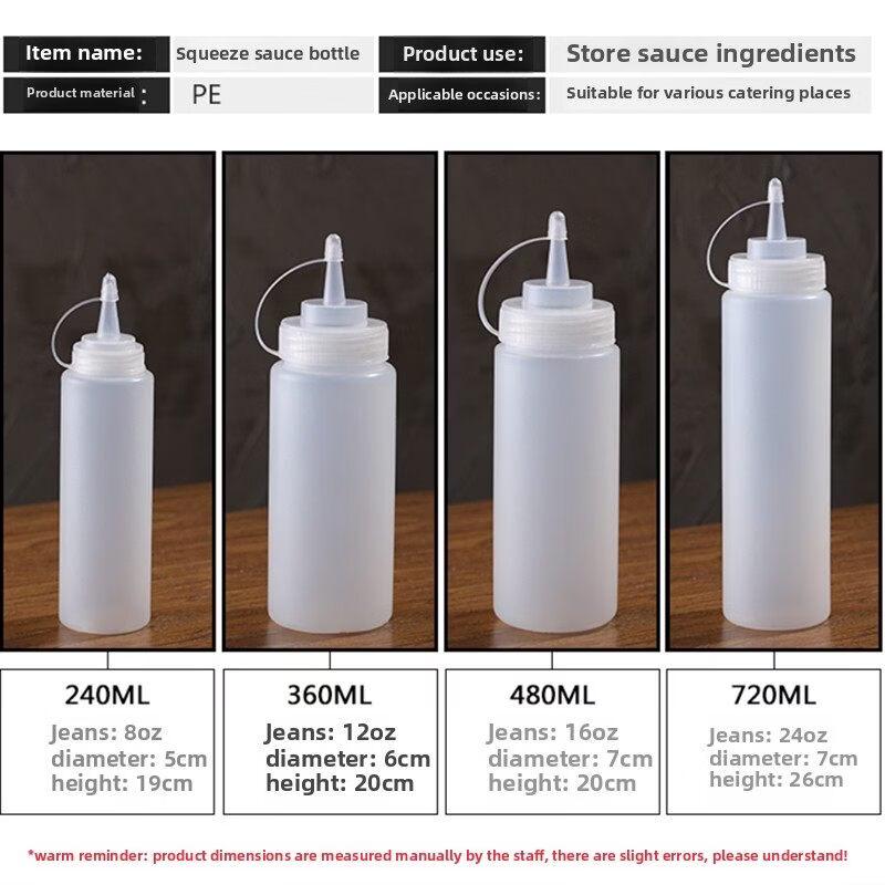 ZISIZ Plastic Squeeze Bottle for Sauces & Dressings