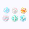 Pet Cats Dogs Color Block Plush Bell Ball Claws Grinding Bite-resistant Chew Toy