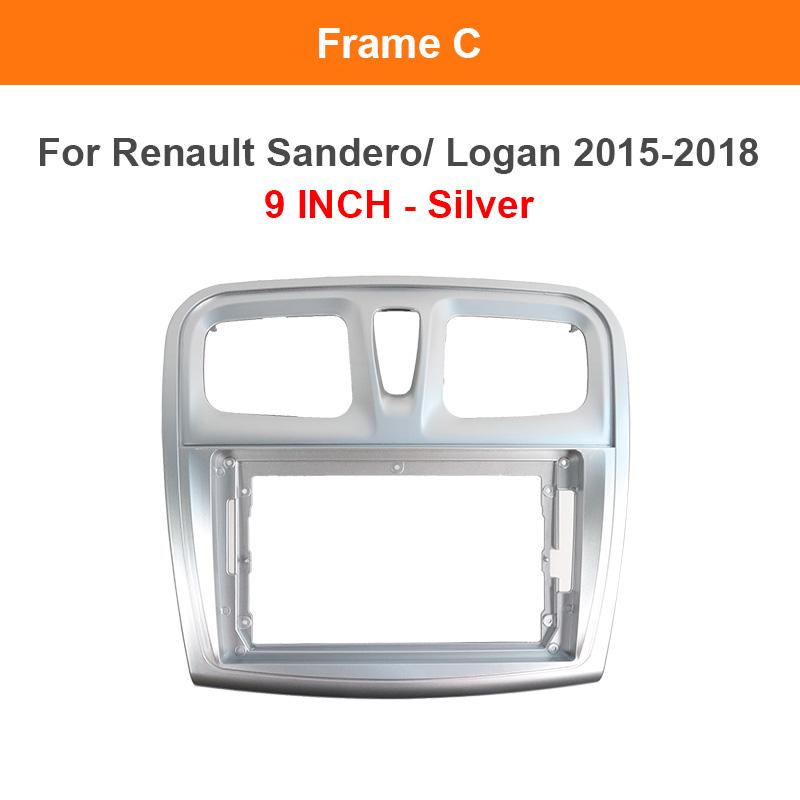 Car Frame Fascia Adapter Decoder Android Radio Dash Fitting Panel Kit For 2015-2018 RENAULT SANDERO/ LOGAN 9/10.1 inch