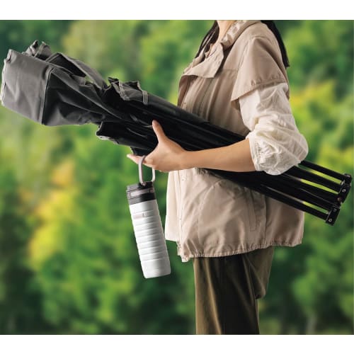 Kakusei MF-38W Mindfree 380ml White Water Bottle with Double Vacuum Wall, Insulates for Hot or Cold Drinks, One-Touch Opening with Handle, Rust-Resist