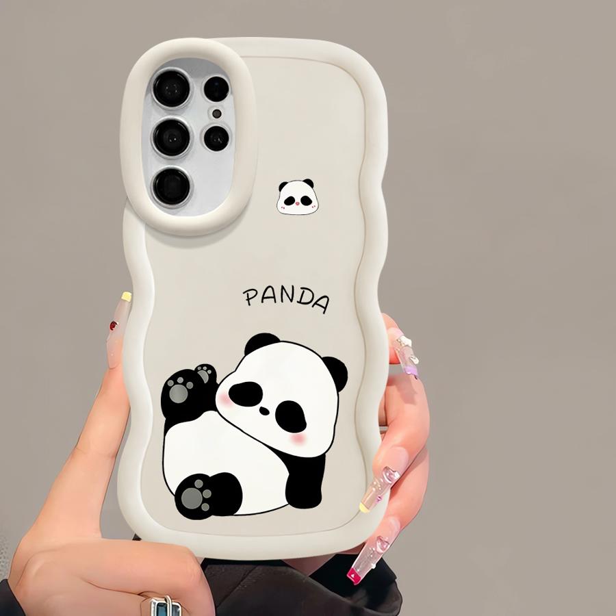 Cartoon Panda Soft Phone Cover Case for Samsung Galaxy A26 S25 S20 FE A25 S24 S23 Plus S22 Ultra S21 A34 A24 A35 A36 A55 A54