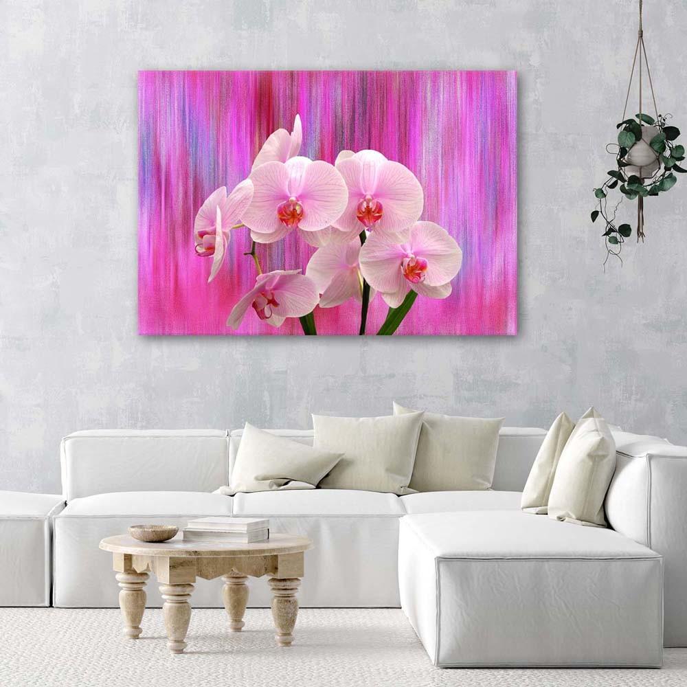 Canvas print, Orchids in purple and pink