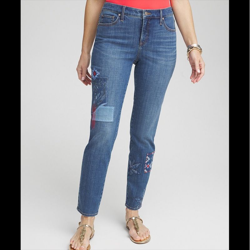 

Sunshine Spring and Summer Export European and American plus Size Women s Clothes Embroidered High Waist Slimming Jeans Cropped Pants Skinny Pants Blue 0.5: Waist 78