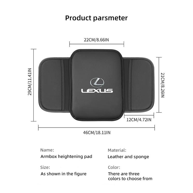PU-Leder Auto-Armlehnenkissen mit Aufbewahrungstasche Armlehnenpolster für Lexus F-SPORT ES RX NX LS UX LM LX GX LC RZ IS CT GS RC HS SC