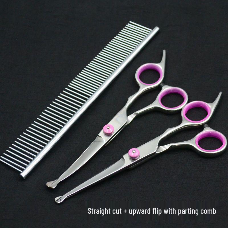 Pet Grooming Curved Scissors Set - Professional Dog Hair Trimming Tool