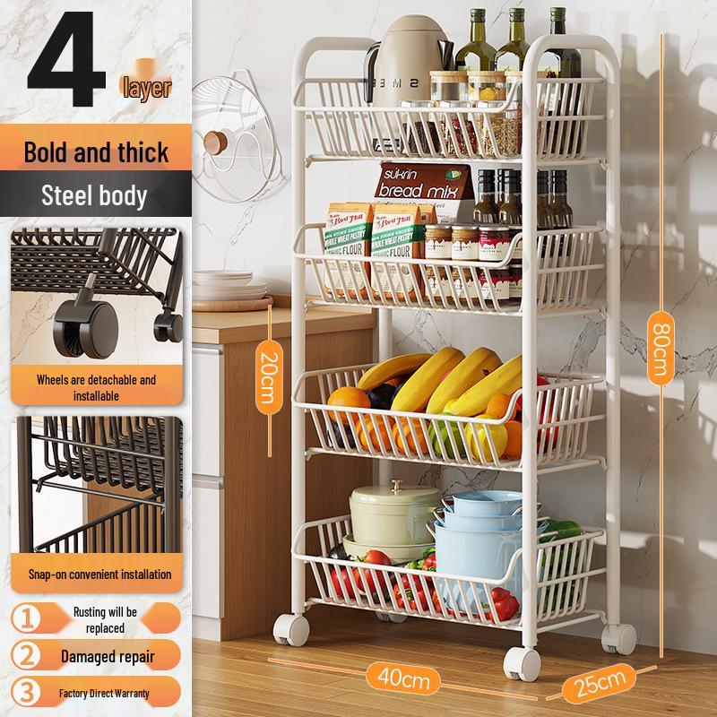 Multi-layer Floor-standing Fruit & Veggie Basket Rack for Kitchen & Home