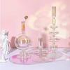 Creative Minimalist Glass Candle Holder Colorful Taper Candle Stand Dining Table Party  Wedding Birthday Home Decoration