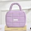 Large Capacity Hand-held Makeup Bag Quilted Portable Toiletry Bag Puff Square Cosmetic Bag  Home